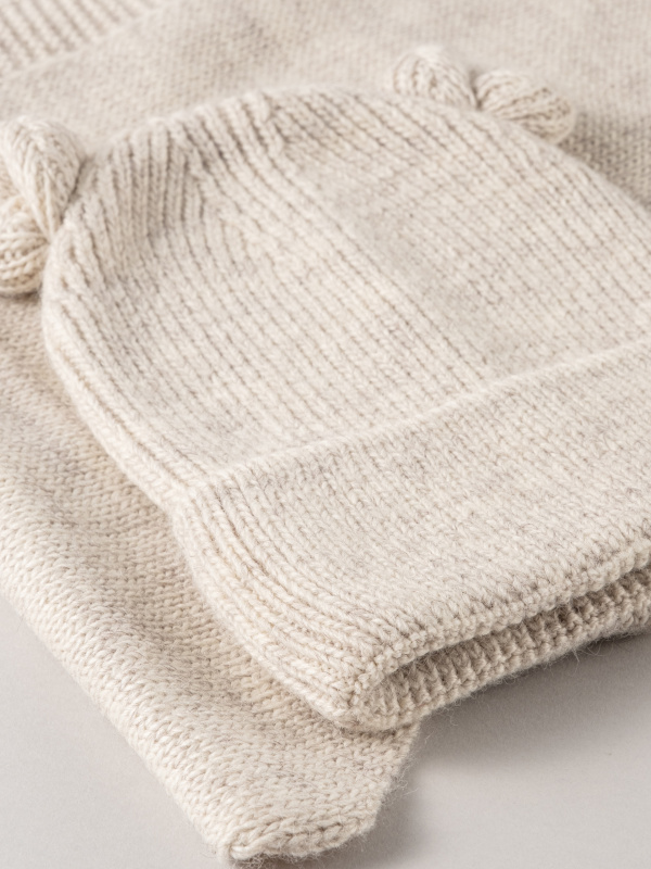 Шапка и шарф Мишка, Бежевый