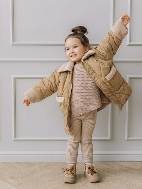 Куртка стеганая, Горчичный 