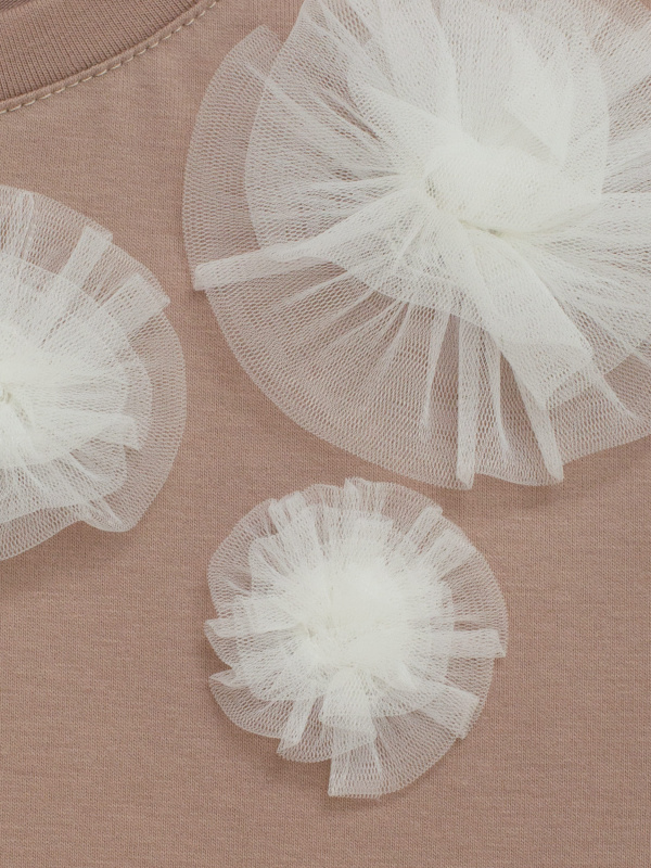 Футболка с цветами, Бежевый 