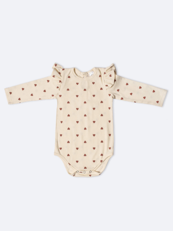 Боди c сердечками, Молоко с бордовым