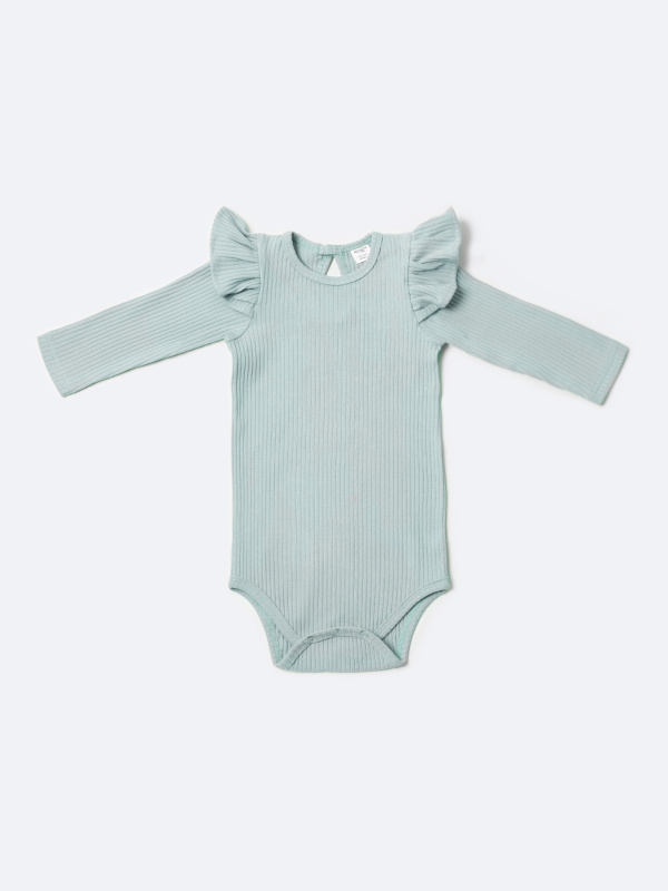 Боди лапша с длинным рукавом и крылышками, Голубой 