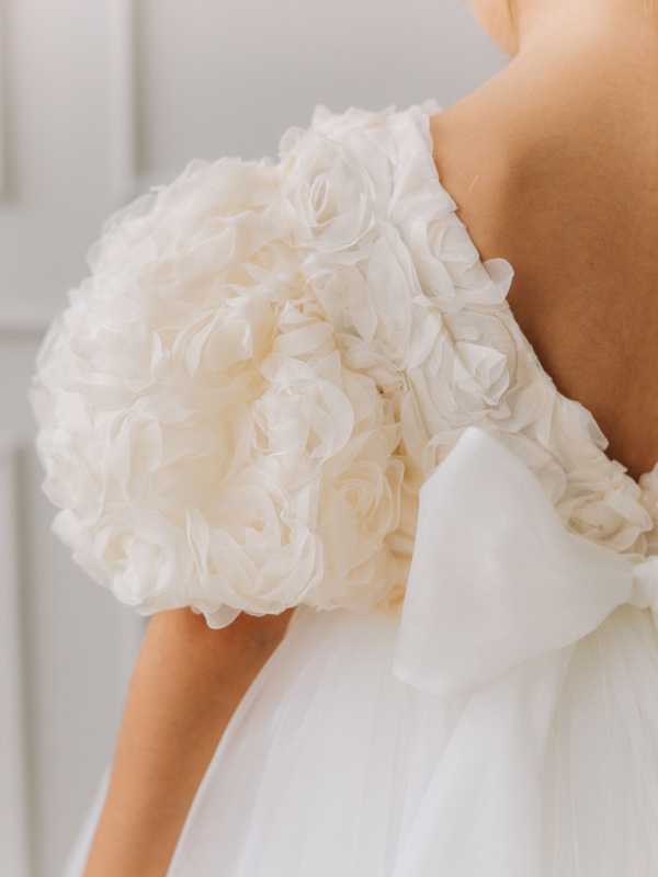 Платье "Flowers", Молоко