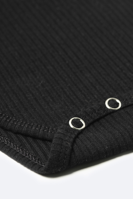 Боди лапша с длинным рукавом и крылышками, Черный