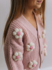 Кардиган с цветами, Пудровый