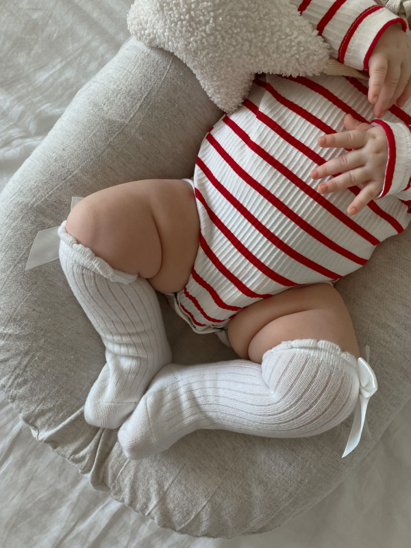 Боди в полоску, Красный