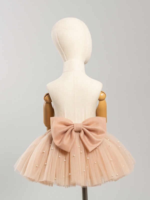 Юбка с бусинками, Бежевый