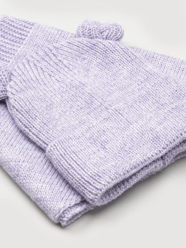 Шапка и шарф Мишка, Лавандовый