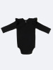 Боди лапша с длинным рукавом и крылышками, Черный