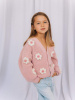 Кардиган с цветами, Пудровый