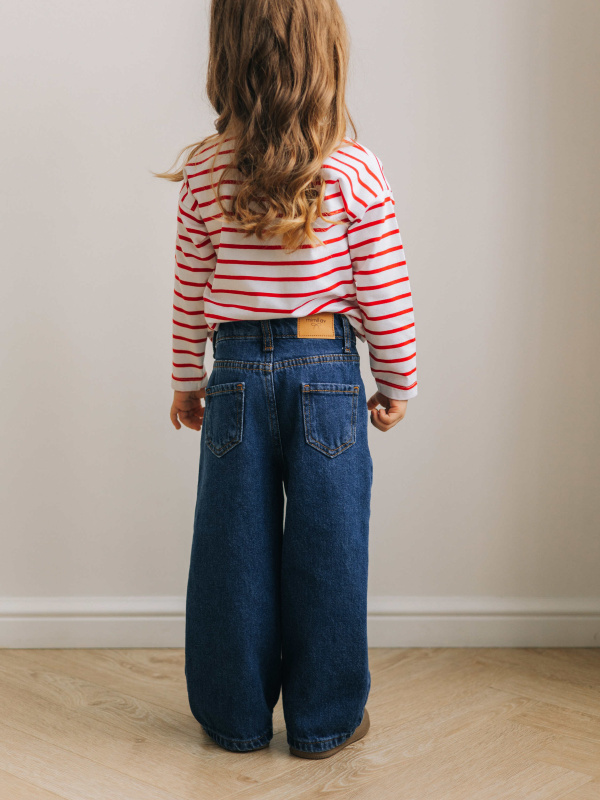 Джинсы Wide Leg, Синий Джинсы Wide Leg, Синий