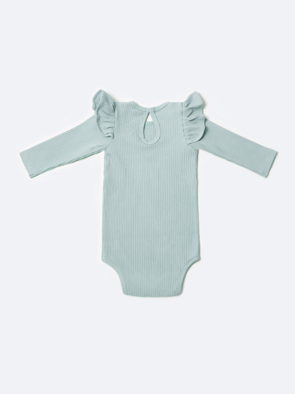 Боди лапша с длинным рукавом и крылышками, Голубой 