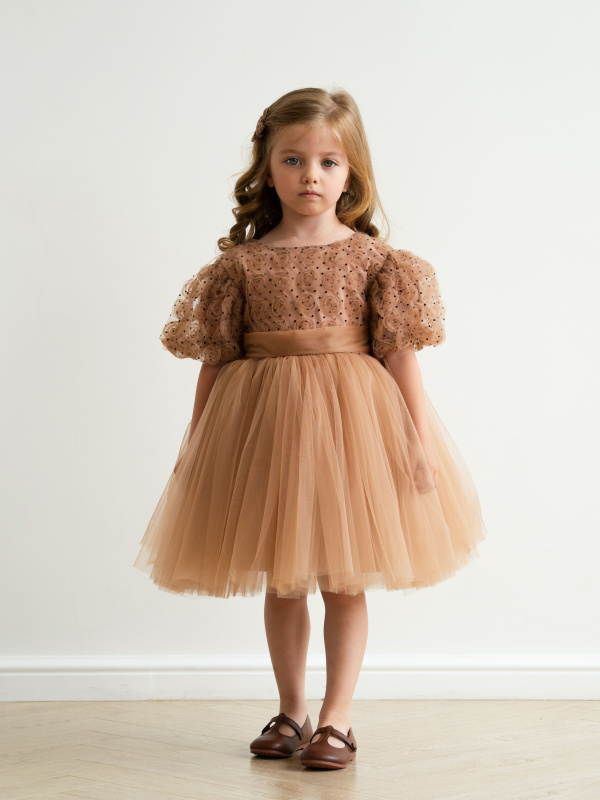 Платье "Flowers", Кофе