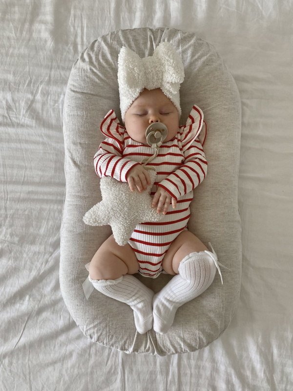 Боди в полоску, Красный