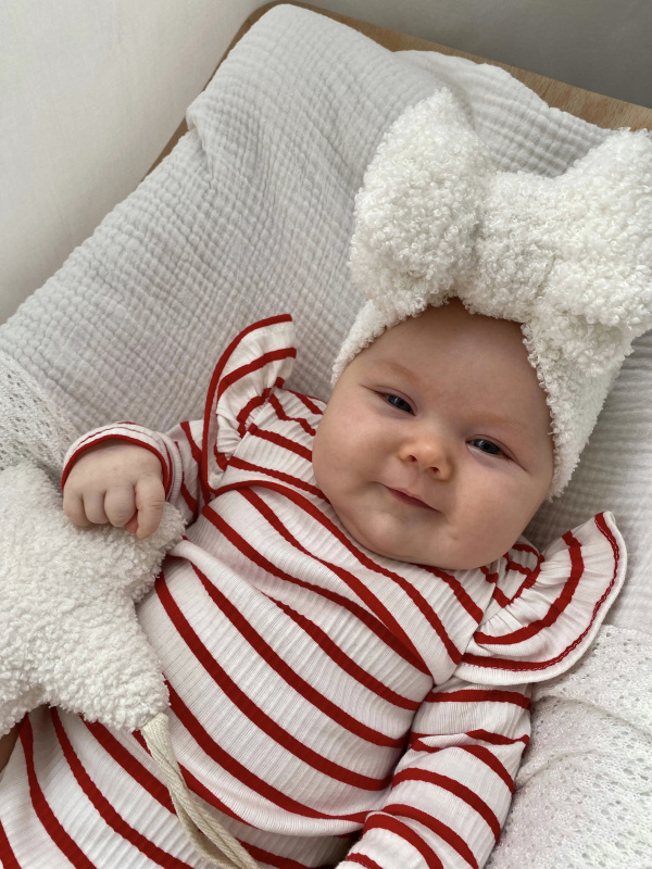 Боди в полоску, Красный