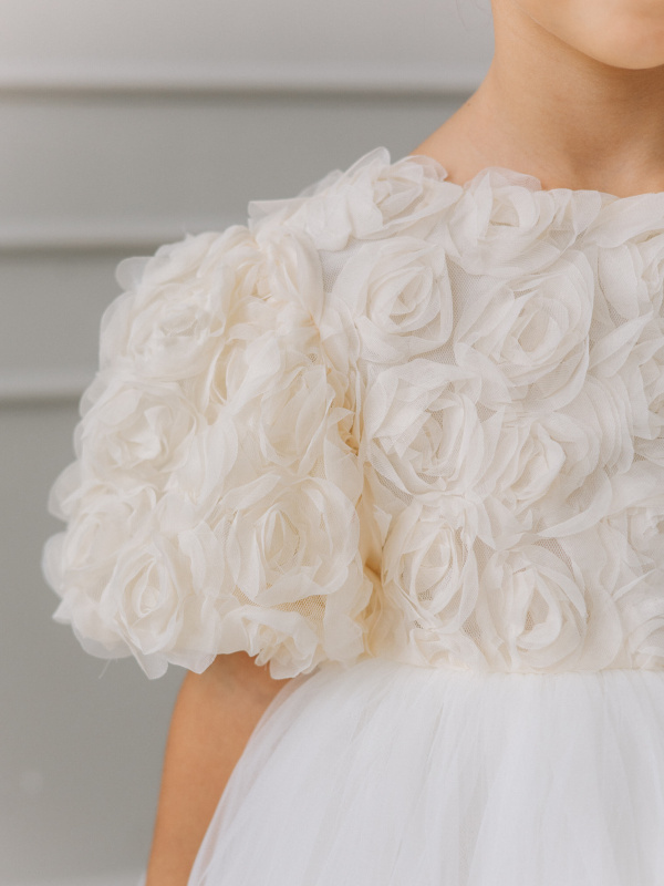 Платье "Flowers", Молоко