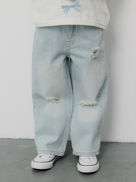 Джинсы Wide Leg, Голубой Джинсы Wide Leg, Голубой
