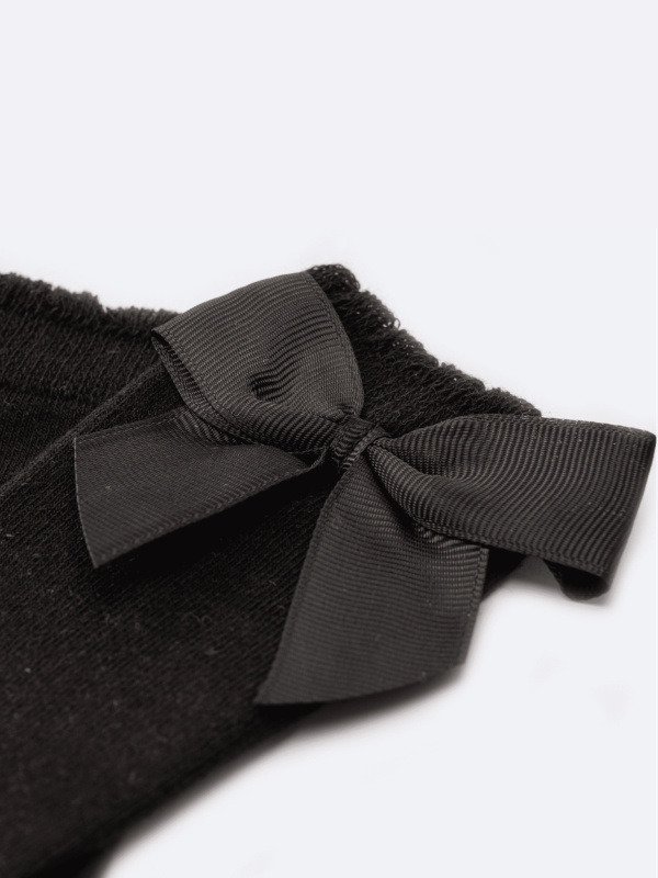 Гольфы с бантиком гладкие, Черный