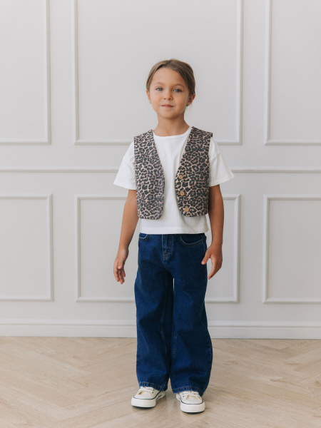 Джинсы Wide Leg, Синий Джинсы Wide Leg, Синий