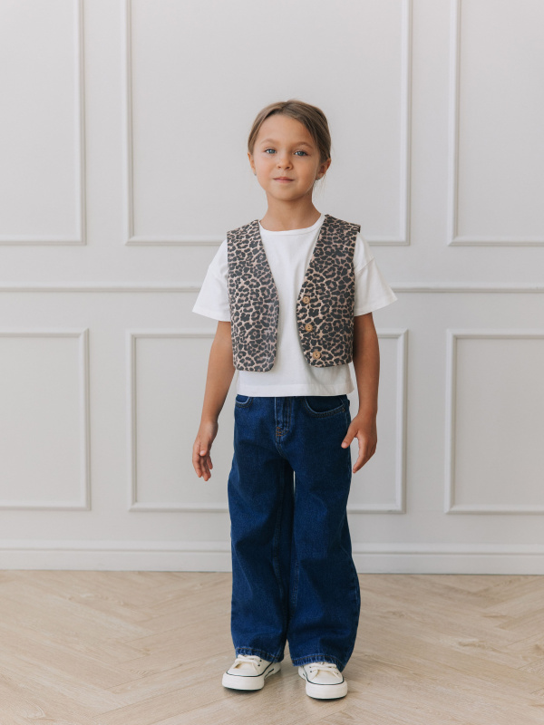 Джинсы Wide Leg, Синий Джинсы Wide Leg, Синий