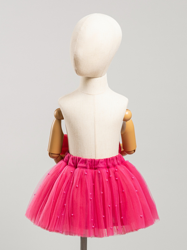 Юбка с бусинками, Малиновый