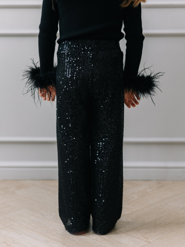 Брюки с пайетками, Черный 