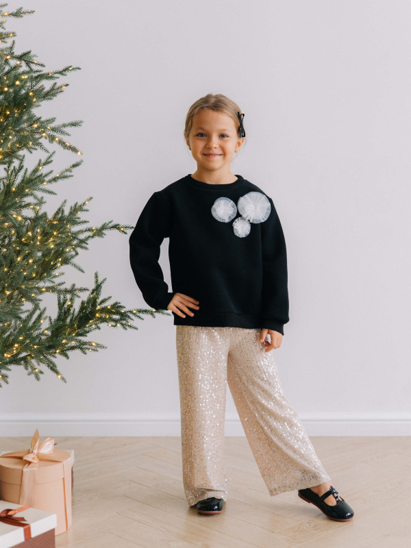 Свитшот для девочек, Черный 