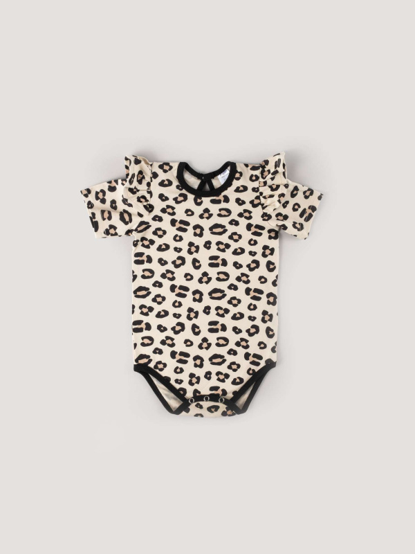 Боди леопардовое, Короткий рукав
