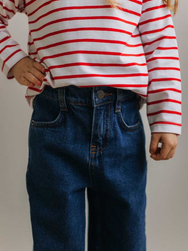 Джинсы Wide Leg, Синий Джинсы Wide Leg, Синий