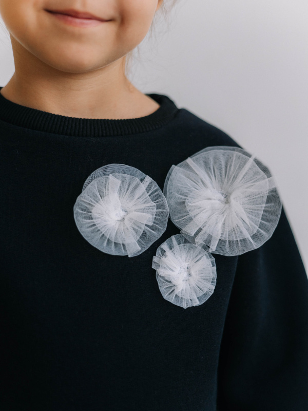 Свитшот для девочек, Черный 