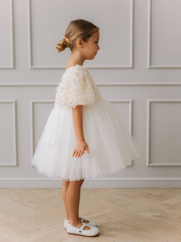 Платье "Flowers", Молоко