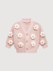 Кардиган с цветами, Пудровый