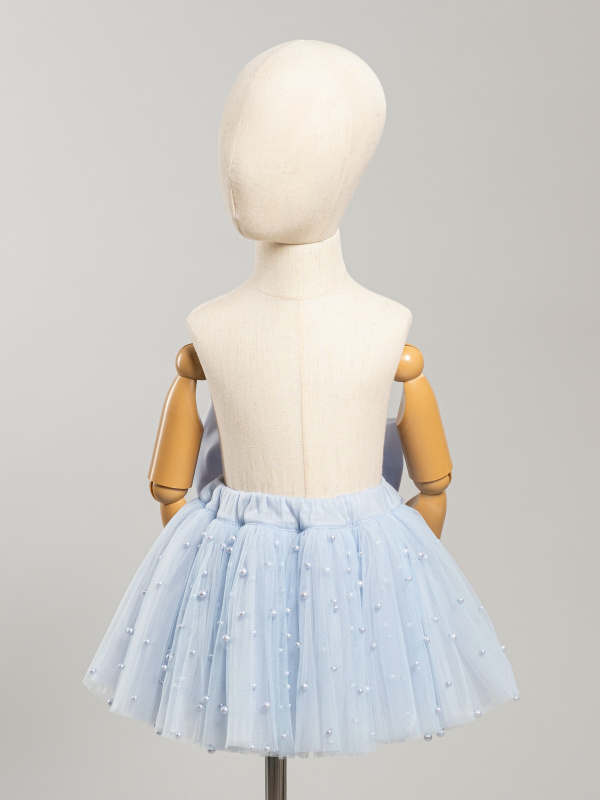 Юбка с бусинками, Голубой