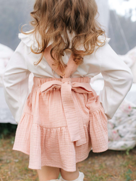 Юбка из муслина, Пудровый 