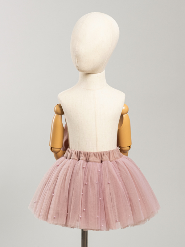 Юбка с бусинками, Темная пудра