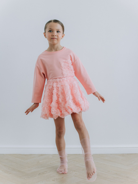 Лонгслив "Flowers", Розовый