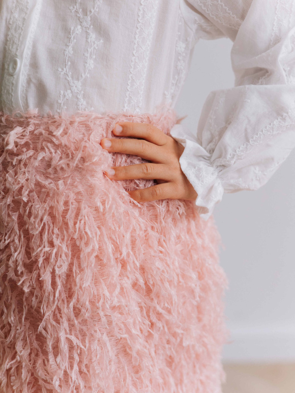 Юбка с перьями, Розовый