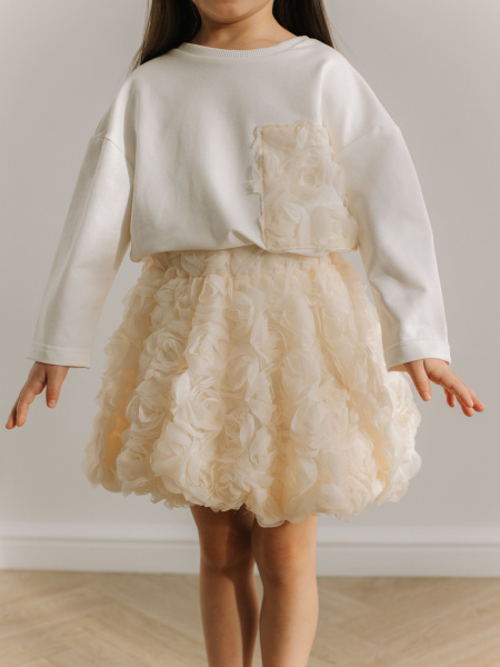 Лонгслив "Flowers", Молоко