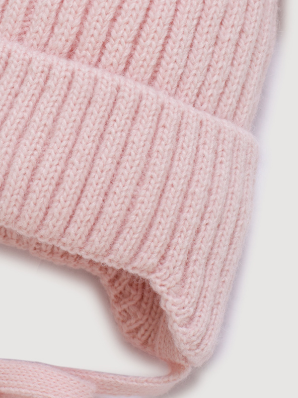 Шапка с помпонами и снуд, Пудровый