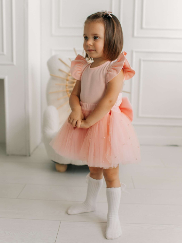 Юбка с бусинками, Светло-розовый