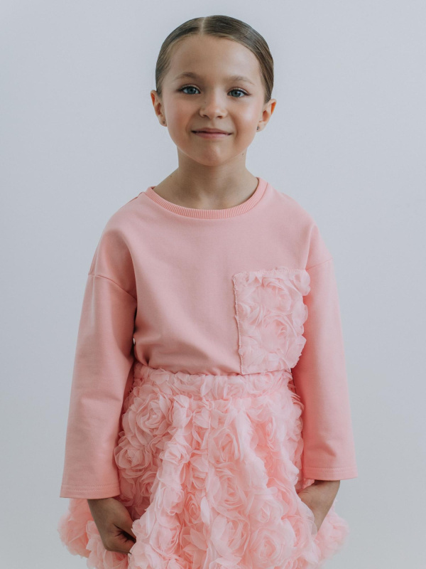 Лонгслив "Flowers", Розовый