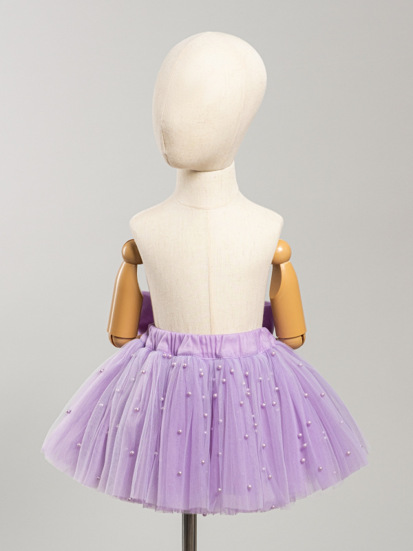 Юбка с бусинками, Лавандовый