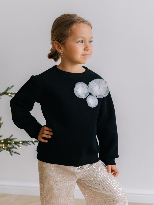 Свитшот для девочек, Черный 