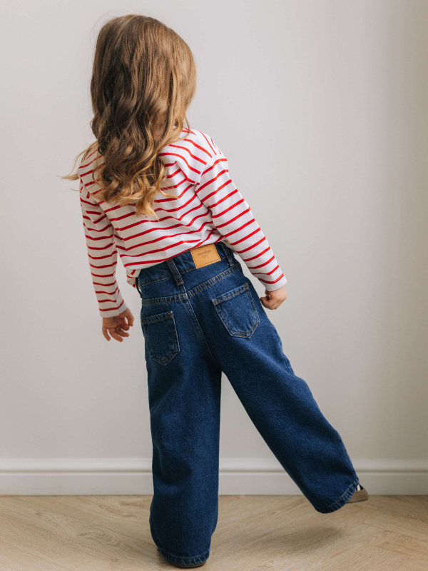 Джинсы Wide Leg, Синий Джинсы Wide Leg, Синий