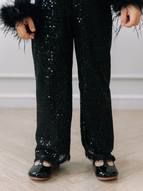 Брюки с пайетками, Черный 