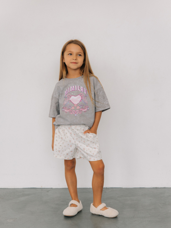 Шорты в розовый цветочек