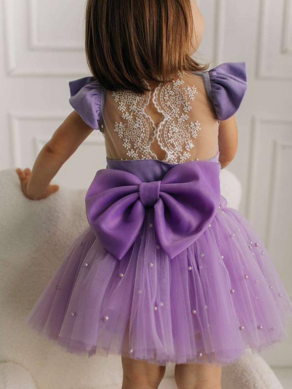 Юбка с бусинками, Лавандовый