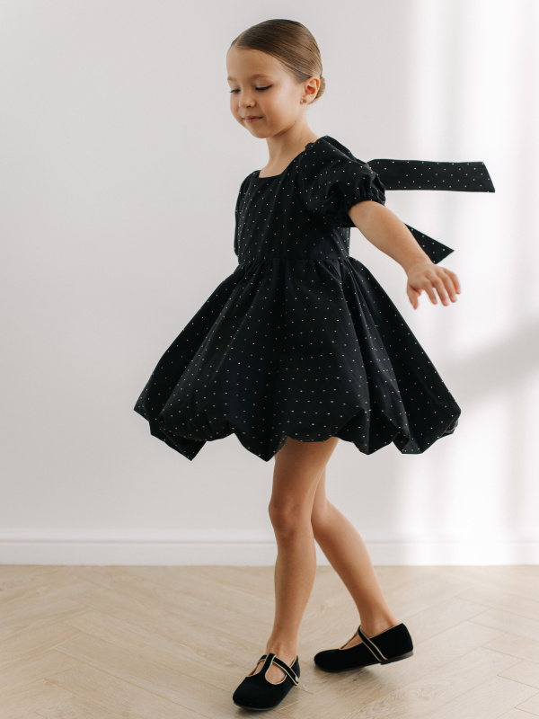 Платье со стразами, Черный