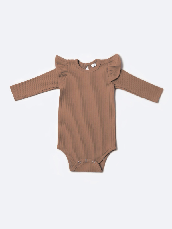 Боди лапша с длинным рукавом и крылышками, Кофе