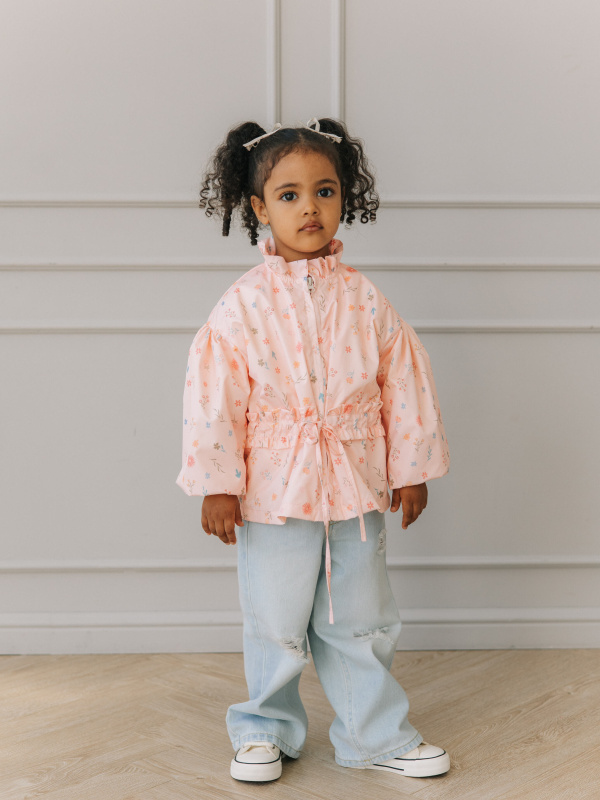 Ветровка в цветочек, Розовый