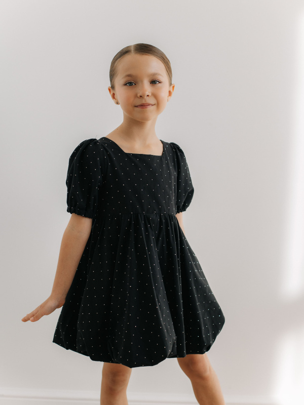 Платье со стразами, Черный